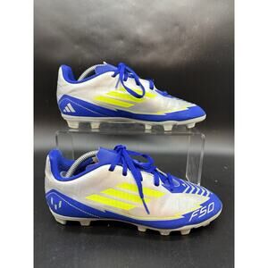 Adidas F50 Club FG/MG J Messi Soccer Cleats Silver Blue IH0926 Youth Size 4.5